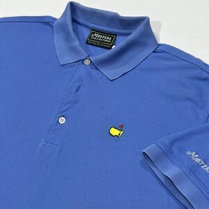 Masters Collection Men Blue Golf Pima Cotton Short Sleeve Shirt Logo Size Large‎